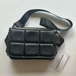 Amanda Uprichard Bag | New York Quilted Faux Leather Black Belt Bag
